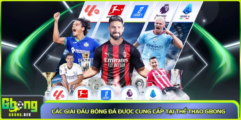 Các giải đấu bóng đá được cung cấp tại thể thao Gbong 